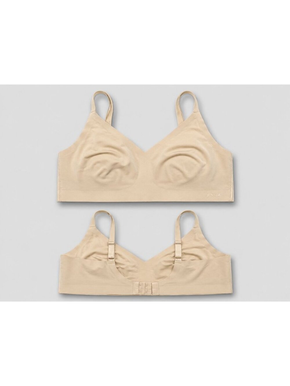 PINK Victoria's Secret Seamless Bralette XL Beige Tan Wirefree Comfort Bra